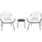 Mod Furniture - Bali 3-Piece Chat Set with Plush 4-Sided Cushions in White - Steel/White-Front_Standard