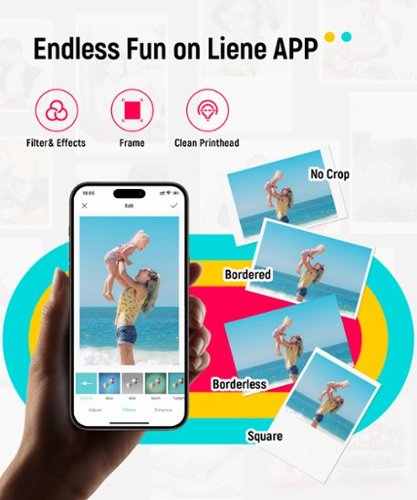 Liene Pearl K100 2x3 Inch Wireless Photo Printer, with 10 Sheets Zink Photo Paper - White GLOBAL SHIPPING