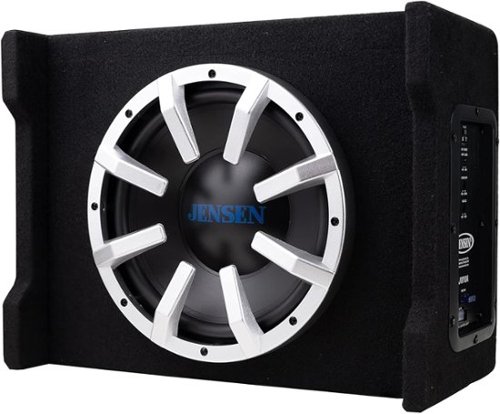 Jensen - JW10A 10" Subwoofer | Multi-Mount Vented Enclosure | Built-in MOSFET Powered Amplifier - Black-Front_Standard 