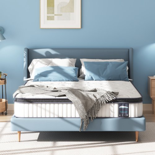 Serweet - 10 in. Medium Firm Hybrid Euro Top Full Size Breathable Mattress - White-Front_Standard 