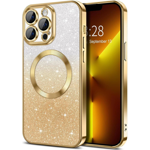 [DIS] Entronix Magnetic Case for iPhone 13 Pro - Clear Back Luxury Glossy Cover - Black-Front_Standard 