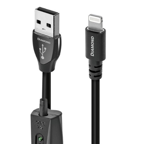 AudioQuest Diamond USB-A > Lightning 2.5' Digital High-Definition Audio Cable with USB-A to Lightning Connectors - Black with Silver Stripes INTERNATIONAL SHIPPING