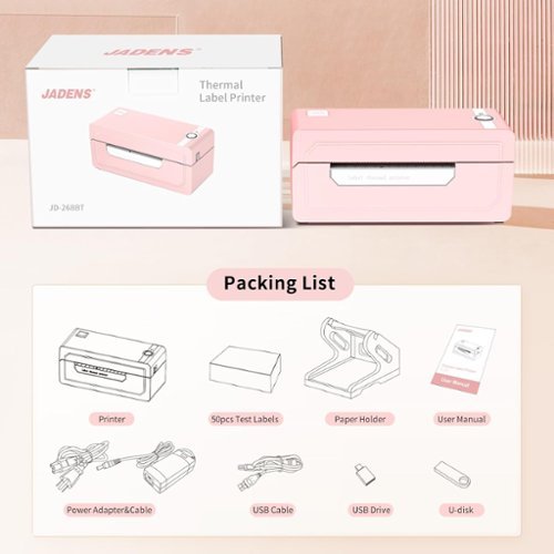 JADENS Thermal Shipping Label Printer - Pink HOW TO BUY