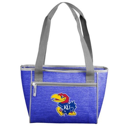 Logo Brands - Kansas Jayhawks Crosshatch 16-Can Cooler Tote - Multicolor-Front_Standard 