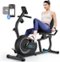 MERACH - S08 Recumbent Exercise Bike with Bluetooth, LCD, Heart Rate Monitor, and Magnetic Resistance for Home & Seniors - Black-Front_Standard