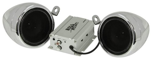  BOSS Audio - 600W Class AB 2-Channel Amplifier with 3&quot; Speakers with Polypropylene Cones (Pair) - Silver