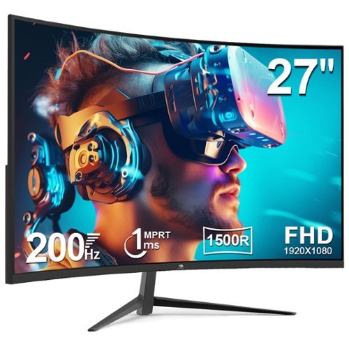 Z-Edge - 27" 1080P 1920 x 1080 200Hz 1ms Curved Gaming Monitor, 16.7 Million Colors, FreeSync, HDMI 2.1 + DP 1.4 - Black-Front_Standard 