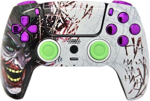Custom Controllerzz - Custom Wireless Controller for PS5 - Jokester & Purple Chrome Inserts-Front_Standard 