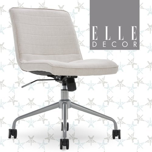 Elle Decor - Adelaide Contemporary Fabric Task Chair - French Ivory-Front_Standard 