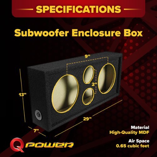 QPower Q Power Car Audio Subwoofer Enclosure Box for 10 Inch Mids