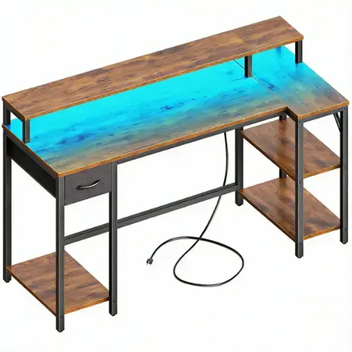 Rustic Brown 53" L Desk reversible