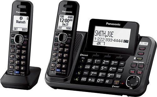  Panasonic - KX-TG9542B Link2Cell DECT 6.0 Expandable Cordless Phone with Digital Answering System - Black