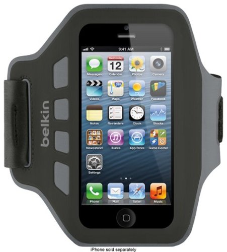 Belkin - Ease-Fit Armband for Apple® iPhone® 5 and 5s - Black-Front_Standard 