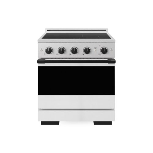 ZLINE - Autograph 30 in. 4.2 cu. ft. Marino Freestanding Induction Range in Satin Steel with Black Accents & White Door - White Matte