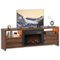 Bestier - 71-inch Fireplace TV Stand with RGB Lights Entertainment Centers, Open Shelves & Cable Management - Walnut-Front_Standard