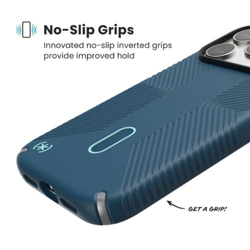 Speck Presidio2 Grip ClickLock Case for Apple iPhone 17 Pro - Deep Sea/Silver Metallic/Spell Blue WORLDWIDE DELIVERY