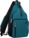mosiso - Sling Bag Crossbody Shoulder Bag Travel Hiking Daypack Chest Bag with Front Square Pocket&USB Charging Port - Teal Green-Front_Standard