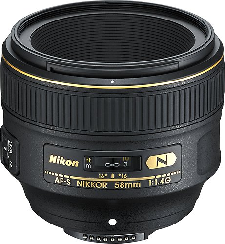  Nikon - AF-S NIKKOR 58mm f/1.4G Standard Lens - Black