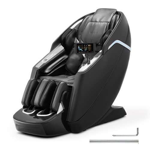 VEVOR - Dual-Core 4D+3D Full Body Massage Chair, with Extended SL Track, Deep Yoga Stretch, Electric Extendable Footrest, TFT - Black-Front_Standard 
