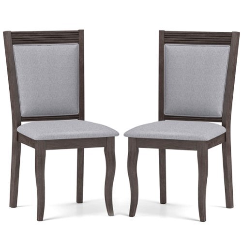 Costway Wood Dining Chairs Set of 2 with Rubber Wood Frame Padded Seat High Backrest - Brown