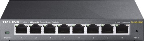  TP-Link - 8-Port 10/100/1000 Mbps Gigabit Smart Ethernet Metal Switch - Gray