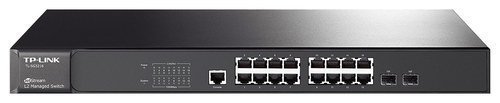  TP-Link - JetStream 16-Port 10/100/1000 Mbps Gigabit L2 Ethernet Switch - Black