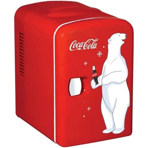  Coca-cola - Coca Cola Personal Compact 6-Bottle Beverage Cooler - Red