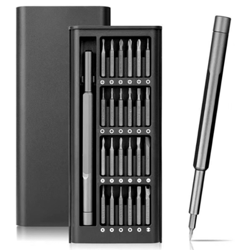 NUOBESTY - 25-in-1 Small Precision Screwdriver Set, Professional Magnetic Mini Repair Tool Kit for Phone, Computer, Watch, Laptop - Black-Front_Standard 