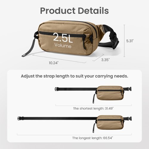 tomtoc Aviator-T33 2.5L Sling Bag with RFID Blocking, Minimalist Crossbody Bag Chest Bag Shoulder Pack for Travel, Daily Use - Khaki SHOP ONLINE