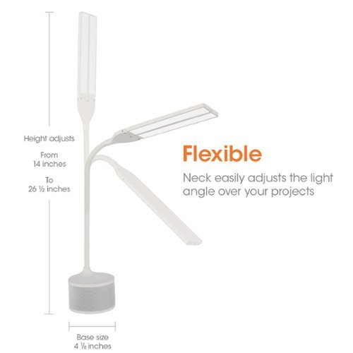 OttLite Dual Shade LED Lamp with Bluetooth Speaker and USB Port - White WHERE TO BUY