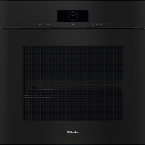 Miele - H7880 BPX 30" ArtLine Handleless M Touch Convection Oven 4.59 cu ft - Obsidian Black-Front_Standard 