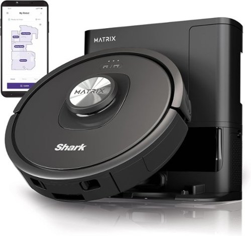 Shark - R-RV2310AE Matrix Self-Empty Robot Vacuum for Carpets & Hardfloors with 45-Day Bagless Base - Refurbished Excellent - Black-Front_Standard 