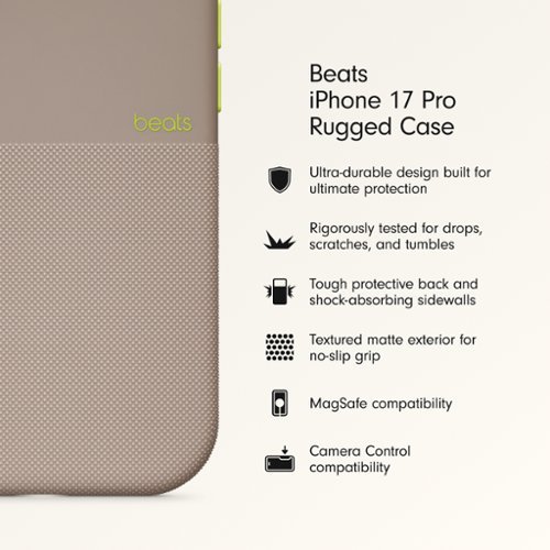 Beats iPhone 17 Pro Rugged Case with MagSafe and Camera Control - Alpine Gray WORLDWIDE DELIVERY