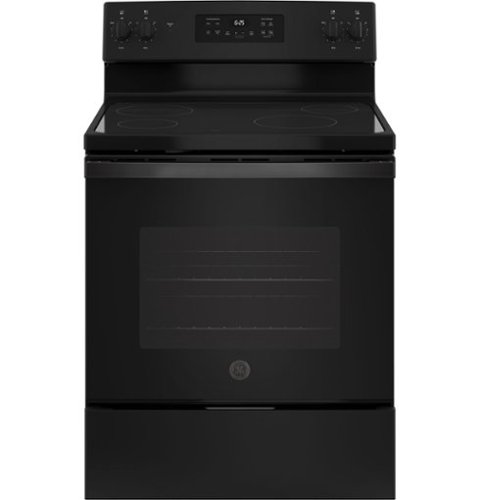 GE - 5.3 Cu. Ft. Freestanding Electric Range with Self-cleaning - Black-Front_Standard 