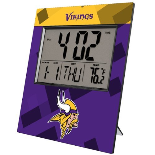 Keyscaper - Minnesota Vikings Color Block Digital Desk Clock - Multicolor-Front_Standard 
