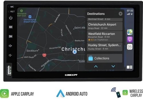 Concept - DL-70 7 Inch HD Wireless In Dash Digital Media Receiver with Apple CarPlay and Android Auto-Front_Standard 