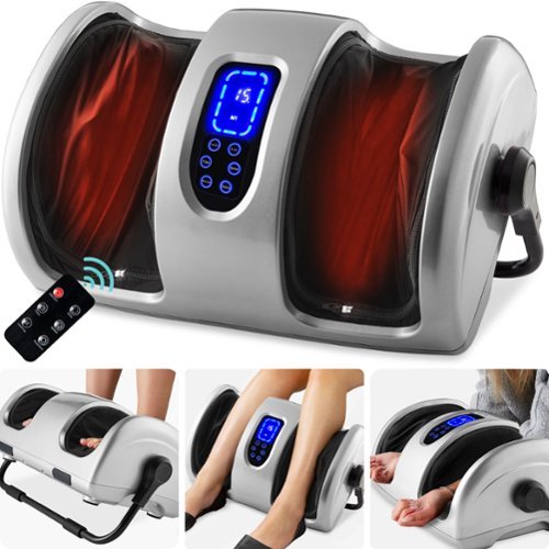 Best Choice Products - Foot Massager Machine, Therapeutic Reflexology Massager w/ High-Intensity Rollers - Silver-Front_Standard 