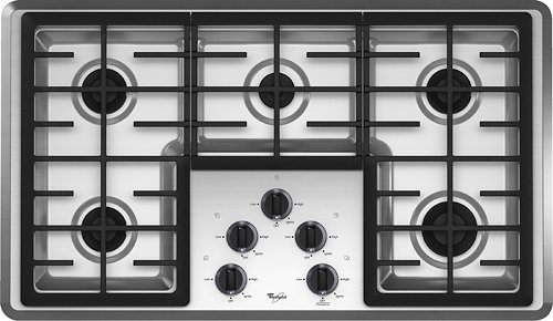 Whirlpool - 36" Built-In Gas Cooktop - Stainless/Stainless look-Front_Standard 