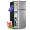 DEMULLER - 2.4 Cu.Ft Compact Mini Fridge with Freezer, Dorm Kitchen Refrigerator with 7 Temperature Settings - Silver-Front_Standard
