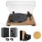 Audio-Technica - Audio Technica AT-LPW40WN Turntable, Bookshelf Speaker Cleaner Kit, Cork, Bundle-Front_Standard
