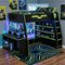 Anysun - Full Size Wood Loft Bed with Desk, Multi-storage Shelves and RGB Light, Table with adjustable placement - Green-Front_Standard
