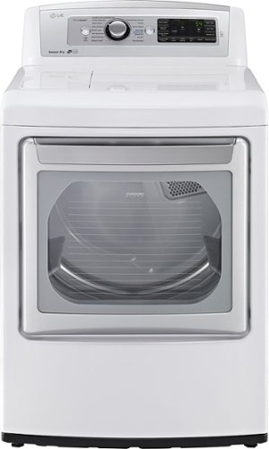  LG - EasyLoad 7.3 Cu. Ft. 14-Cycle Electric Dryer with Steam - White