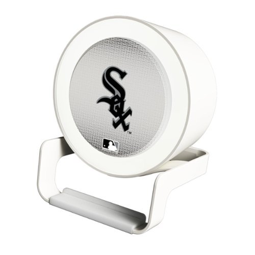 Keyscaper - Chicago Sox Linen Print Nightlight Charger & Bluetooth Speaker - White-Front_Standard 