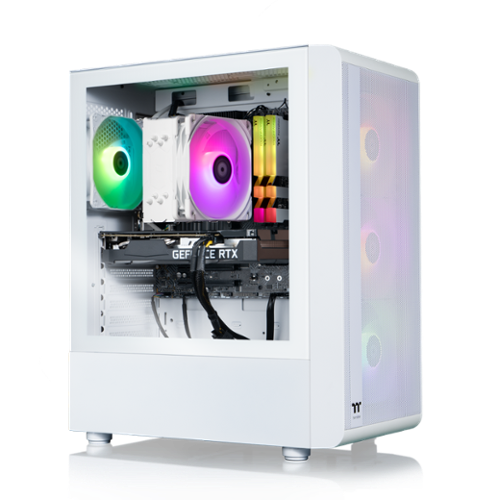 Thermaltake - Quartz i350 R4 Gaming Desktop - 14th Gen Intel Core i5-14400F - 16GB Memory - NVIDIA GeForce RTX 3050 - 1TB NVMe M.2 - White