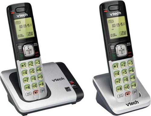  VTech - CS6419-2 DECT 6.0 Expandable Cordless Phone System with 2 Handsets - Silver