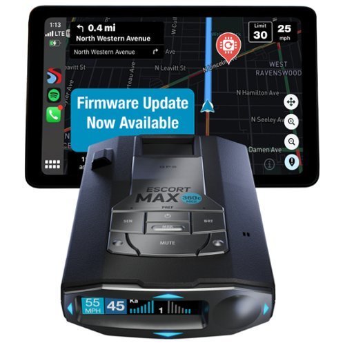 Escort - MAX 360c MKII Radar and Laser Detector, works with Apple CarPlay/Android Auto - Black-Front_Standard 