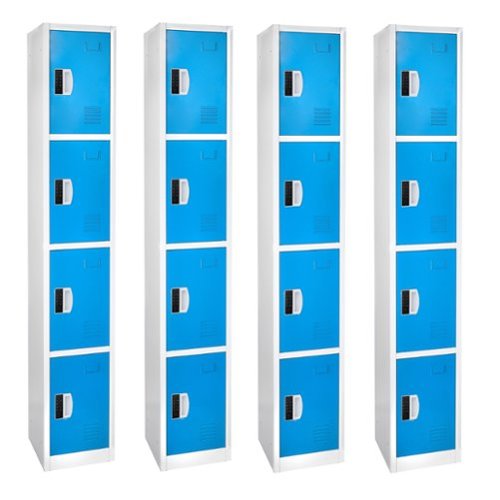 AdirOffice - Storage Locker 629-Series 72" H 4-Tier Steel Digital Lock 4-Shelf Locker, 4/Pack - Blue-Front_Standard 