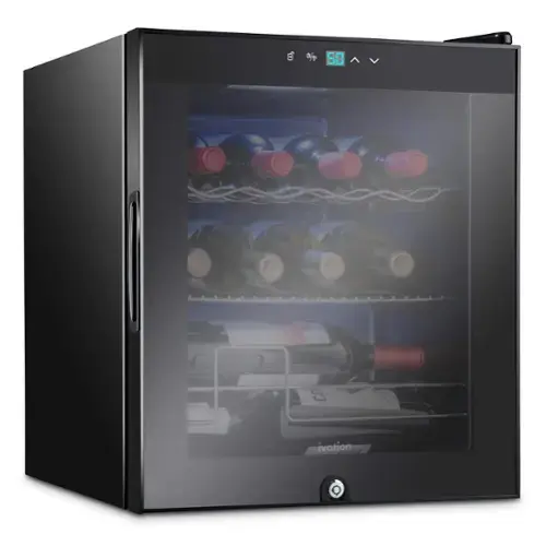 Front. Ivation - 12 Bottle Compressor Wine Refrigerator, Cube Wine Cooler with Lock, Black - Black.