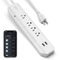 Geeni - 4 Outlet/2USB 460 Joules Surge Protector Strip - White-Front_Standard