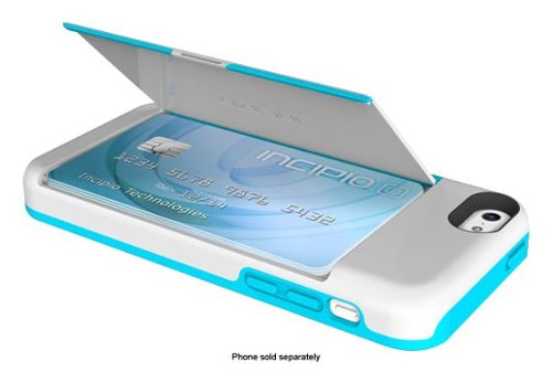  Incipio - STOWAWAY Card Case for Apple iPhone 5c - White/Aqua